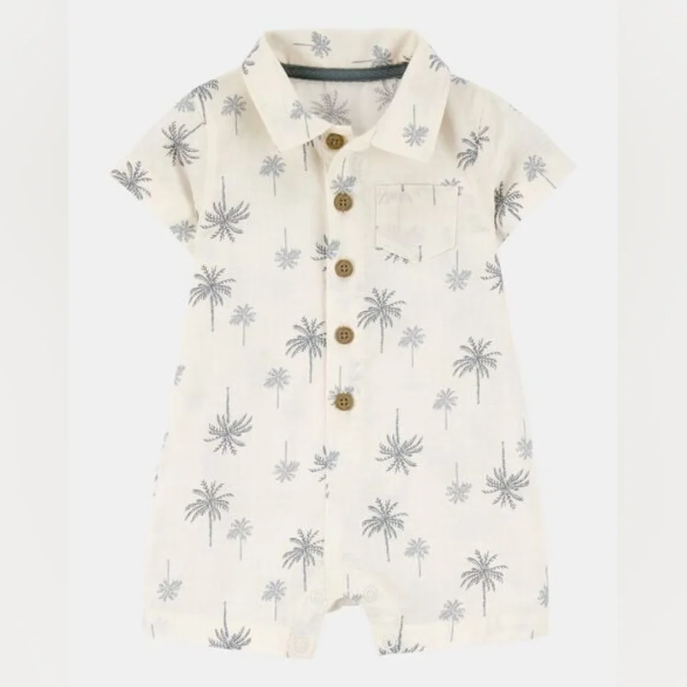 Carters Baby Palm Tree Cotton Romper NWT 24M